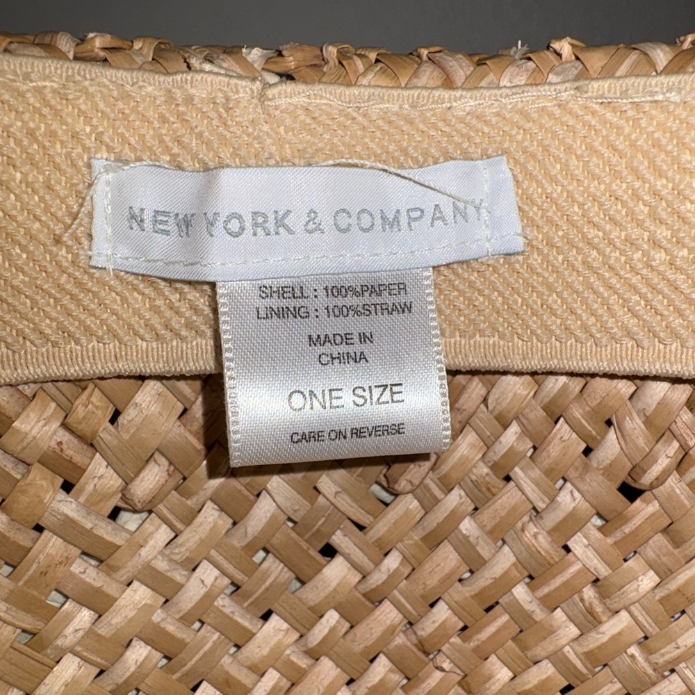 New York & Company Vintage Woven Straw Fedora Hat with Tan Band One Size - Picture 8 of 8